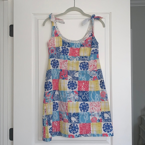 Lilly Pulitzer Patchwork Tie Dress - Picture 1 of 4